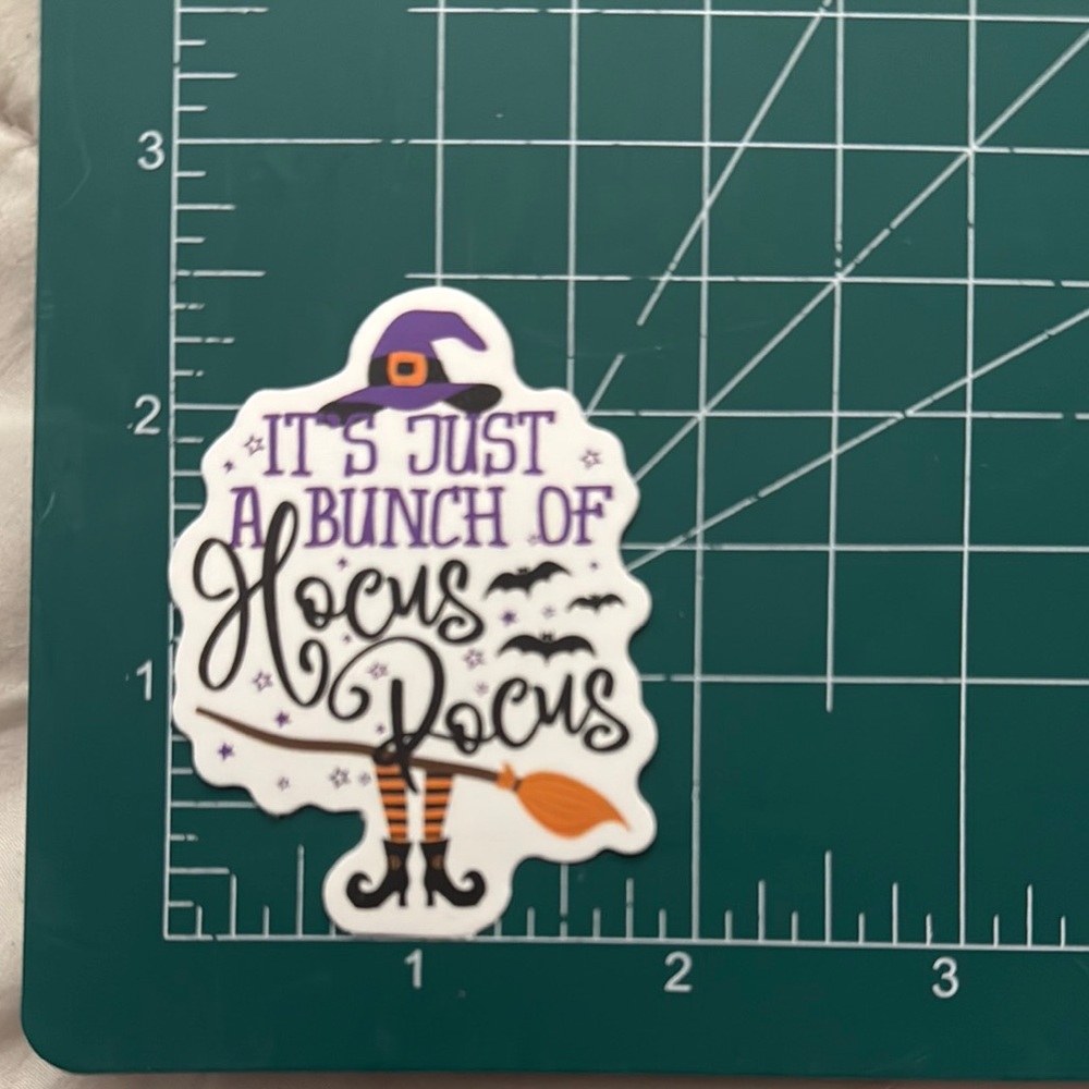 Hocus Pocus witch hat broom and boots sticker